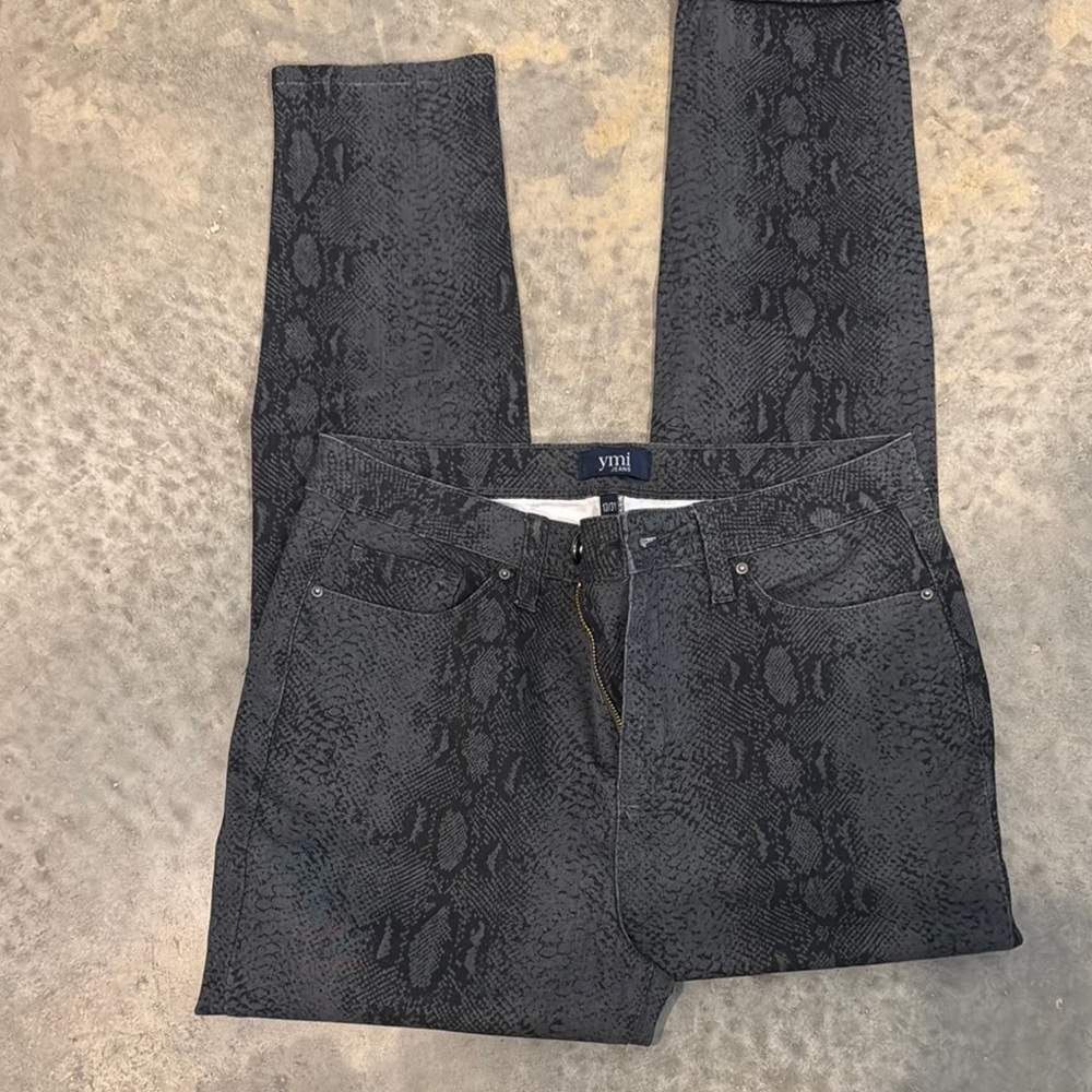 Black Snake Print Jeans